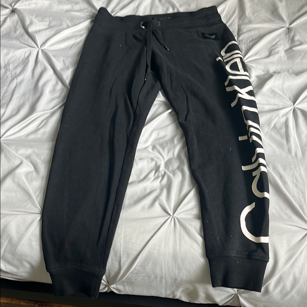 Calvin Klein Black Sweatpants with Bold Logo